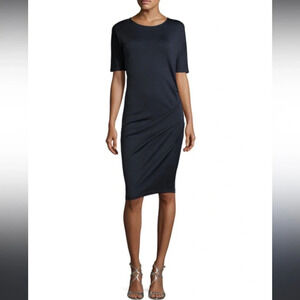 Women’s size small navy blue halston heritage round neck short sleeve dress​